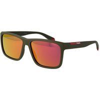 Rechteckige Sonnenbrille mit rot verspiegelten Gläsern