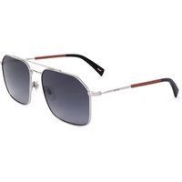 Silberne Pilotenbrille mit grauen Gläsern