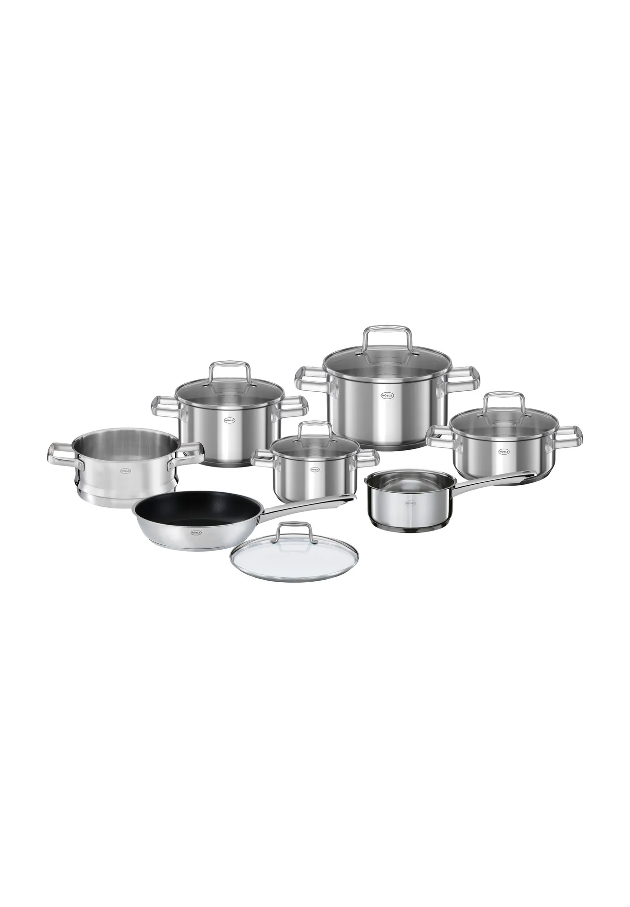RÖSLE Topf-Set, 8-teilig, silber
