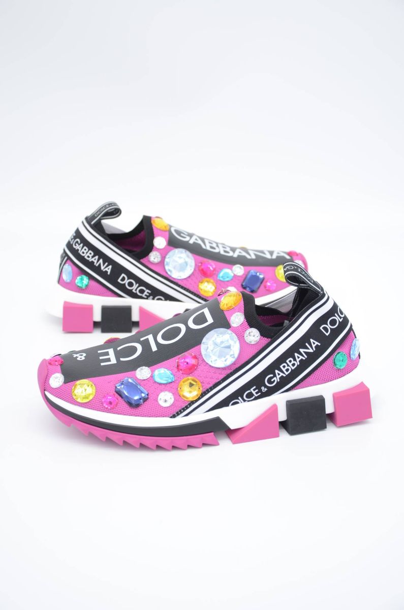 Kristallbesetzte Slip-On Sneakers