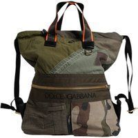 Militärgrüner Patchwork-Rucksack