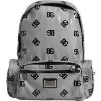 Polyester Grau Schwarz DG Logo Plakette Rucksack Tasche