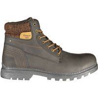 Knöchelhohe Stiefel in Lederoptik mit Strickkragen