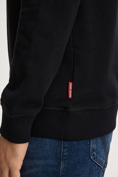 JOOP! Salazar Schwarzes Baumwoll-Sweatshirt mit Logo-Detail, Unisex