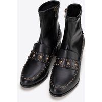 Schwarze Stiefeletten aus Leder mit Nieten