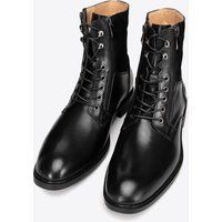 Klassische schwarze Leder-Stiefeletten
