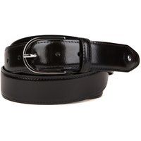 Polierter schwarzer Leder-Kleidergürtel