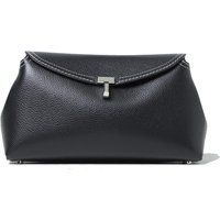 Strukturierte Leder T-Lock Clutch-Tasche