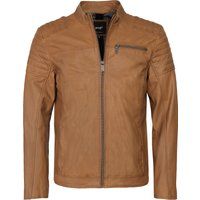 Herren braune Lederjacke im Bikerstil