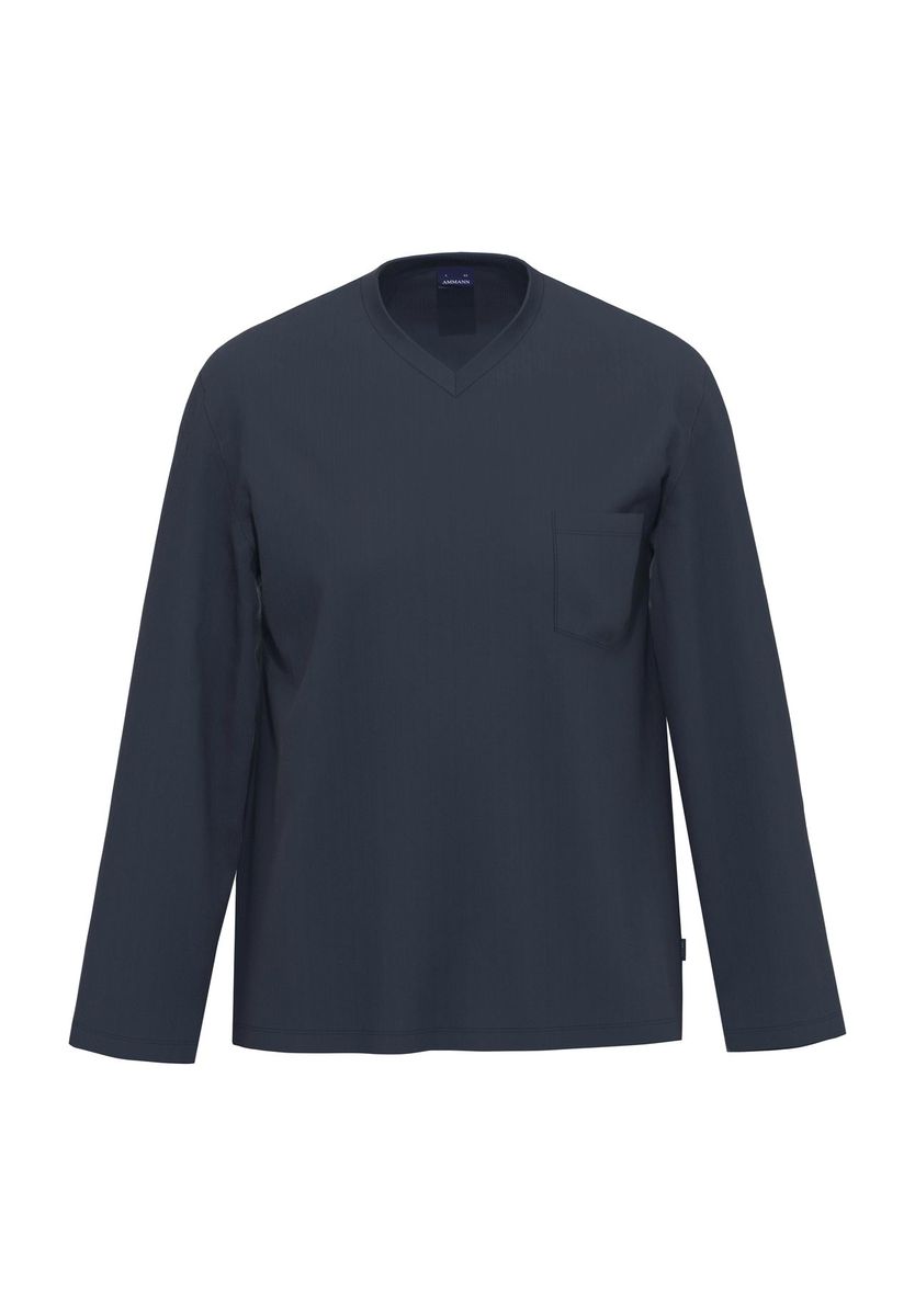 Herren Langarm V-Ausschnitt Schlafshirt