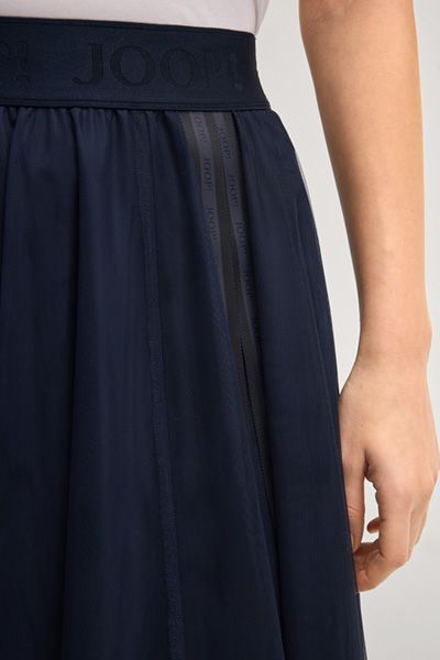 Joop! Marineblauer Tüll-Midirock mit Logo-Bund