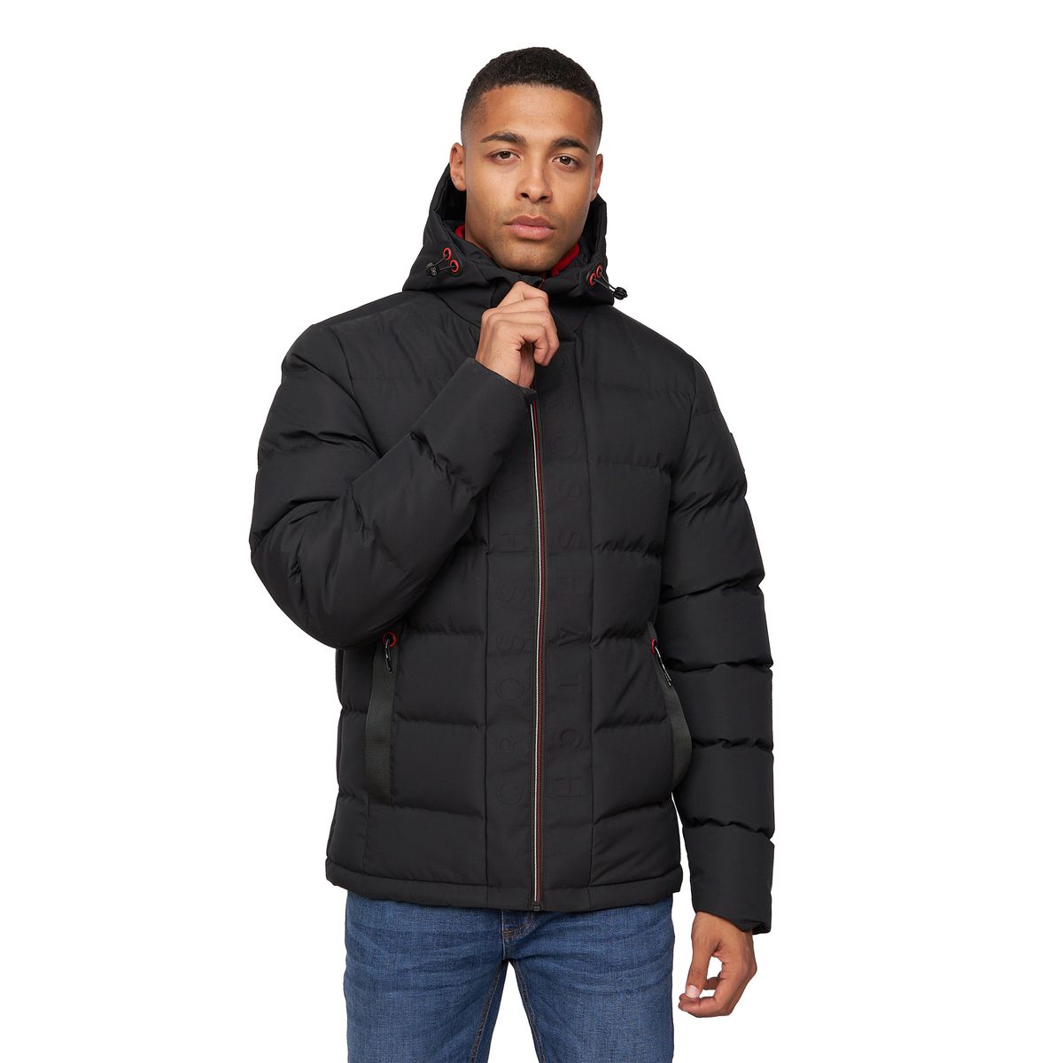 Herrenjacke mit Kapuze und Polsterung