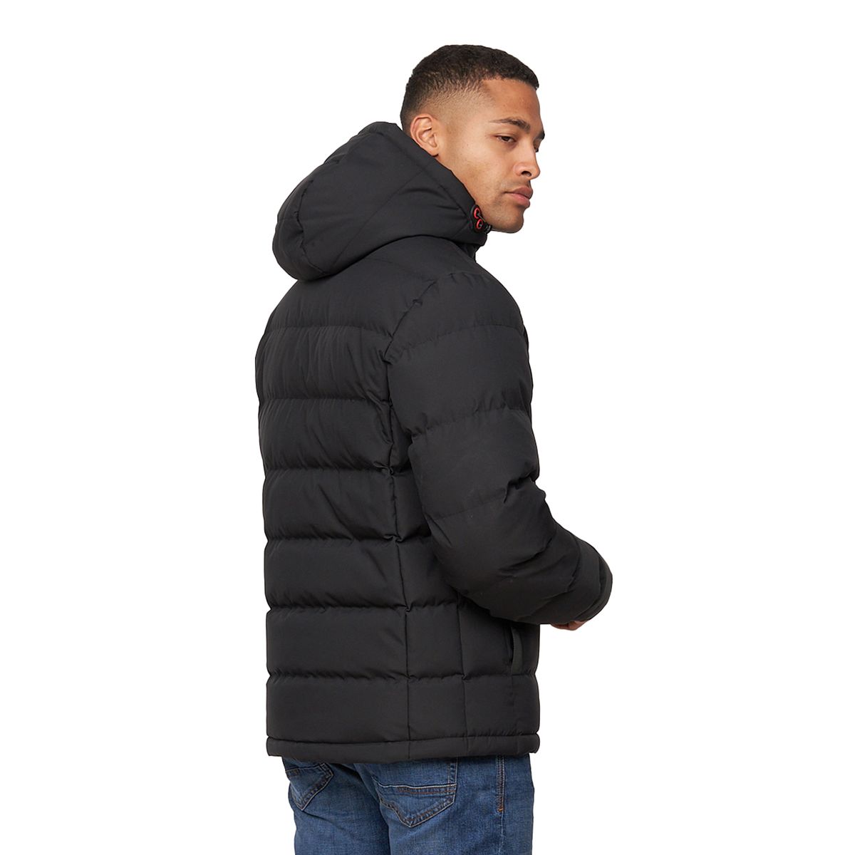 Wattierte Kapuzenjacke mit Logo-Prägung