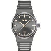 Graue Quarz-Armbanduhr aus Edelstahl