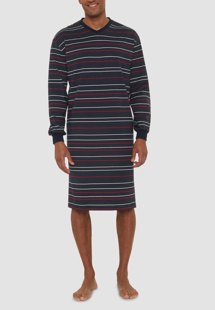 Herren Nachthemd aus gestreifter Baumwolle