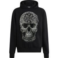 Baumwoll-Hoodie mit Totenkopf-Grafikprint