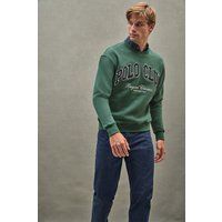 Grünes Logo-Rundhals-Sweatshirt, lockere Passform
