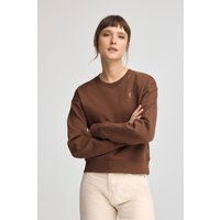 Boxy Fit Sweatshirt mit Rundhalsausschnitt und Logo