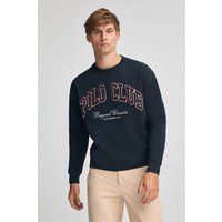 Marineblaues Baumwoll-Sweatshirt mit Logo