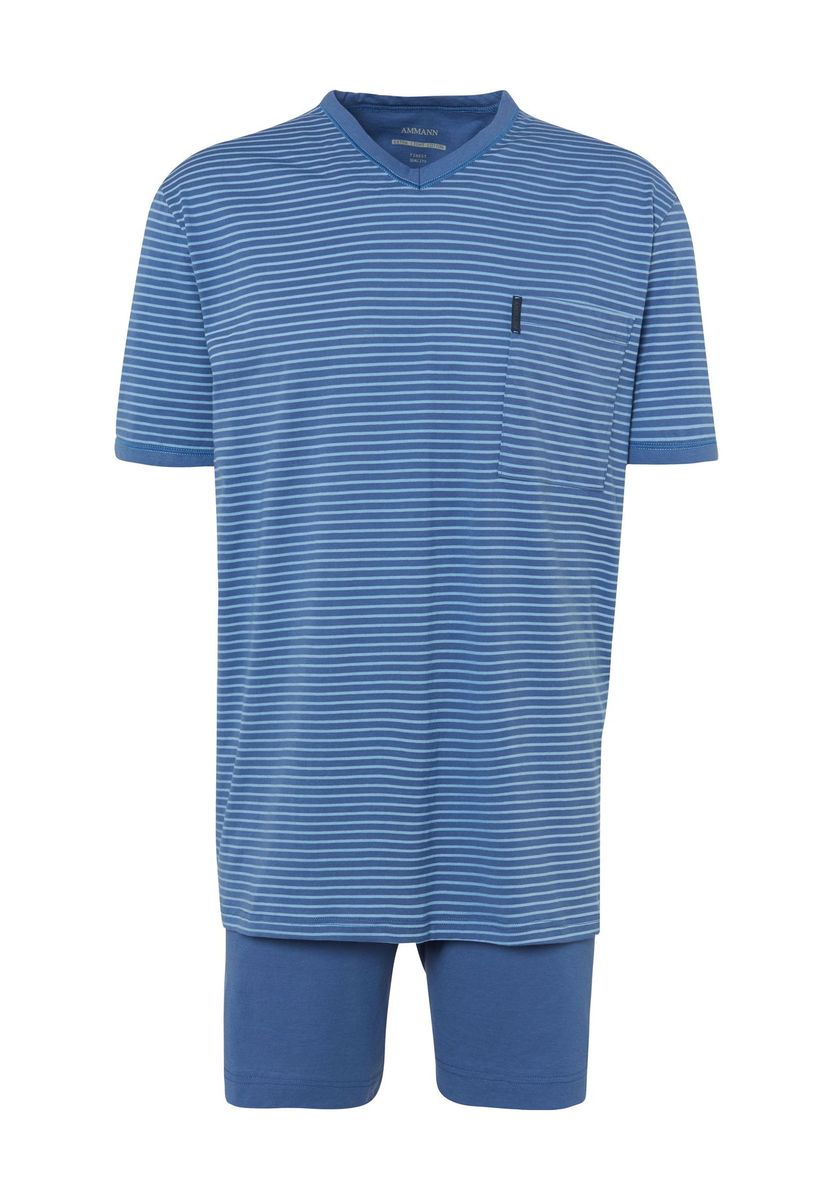 Herren Gestreiftes Kurzes Schlafanzug-Set