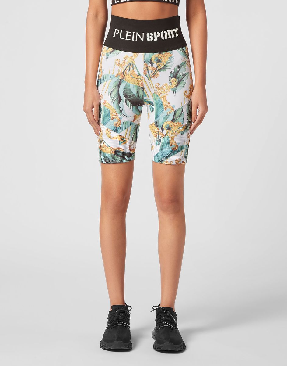 Tropical bedruckte, hochtaillierte Radlerhose
