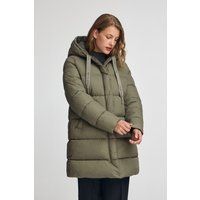 Lange gesteppte Pufferjacke mit Kapuze