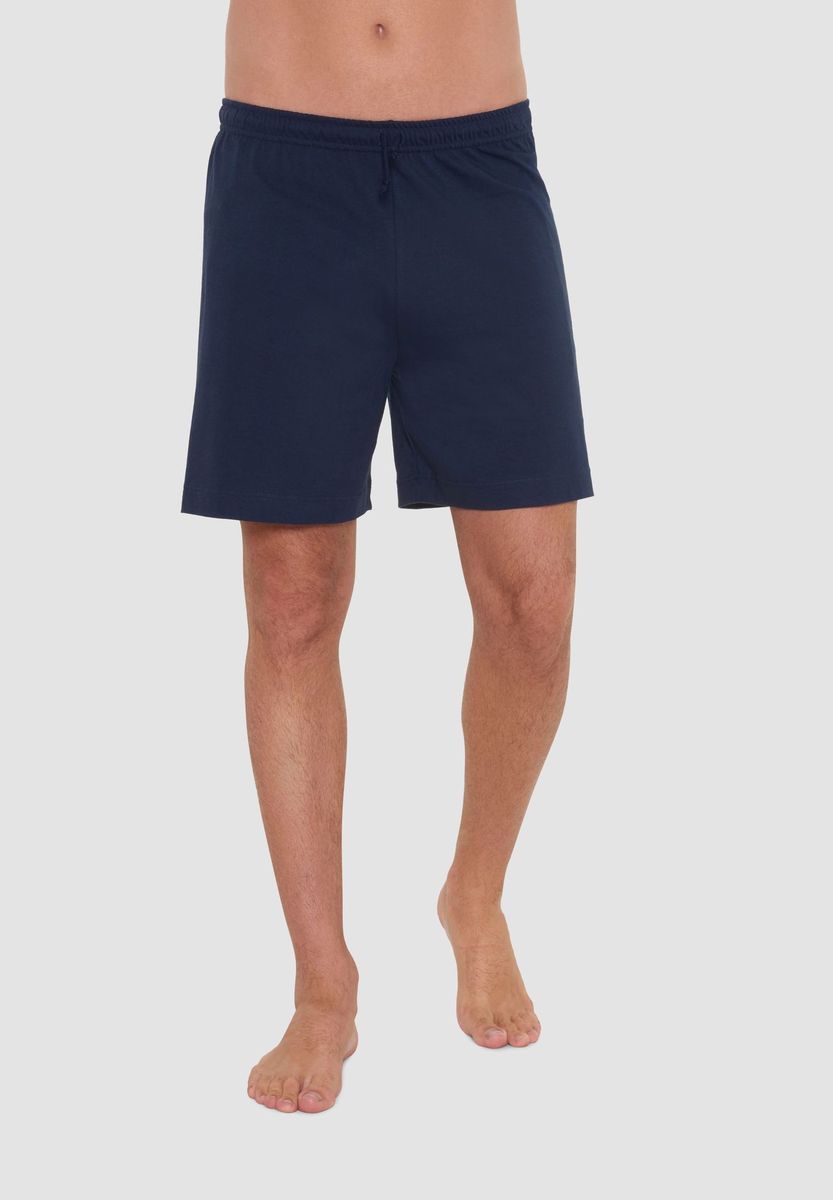 Herren Gestreiftes Baumwoll Schlafanzug Set mit Shorts
