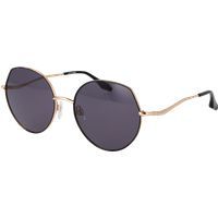 Geometrische, runde Sonnenbrille mit goldenem Rahmen