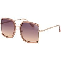 Übergroße, eckige Sonnenbrille mit Metallrahmen