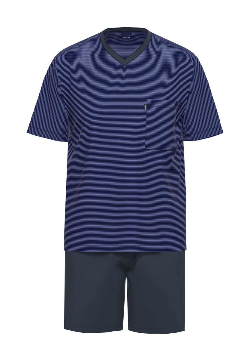 Gestreiftes Baumwoll-Pyjama-Set