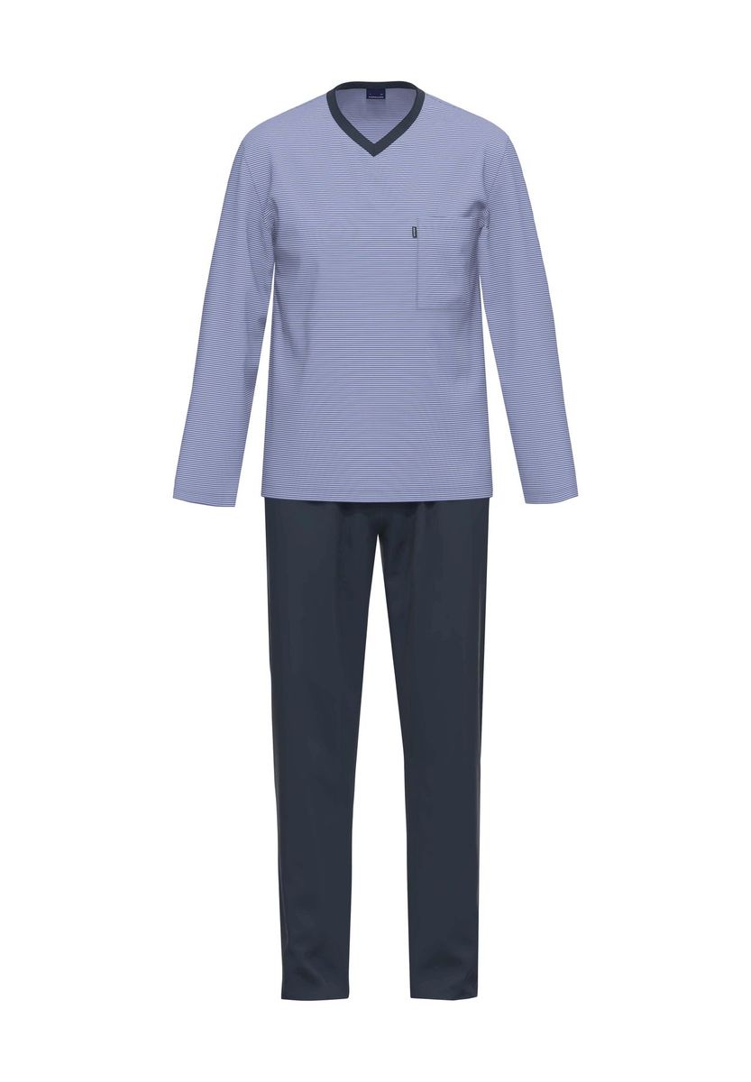 Herren Schlafanzug Set mit V-Ausschnitt