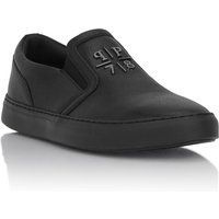 Geprägter Leder Slip-On Sneaker