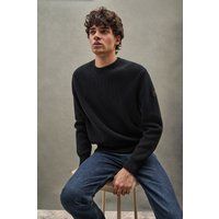 Gerippter Fisherman Pullover mit Relaxed Fit