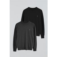Herren Strickpullover aus Wollmischung, Zweierpack