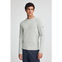 Baumwollstrickpullover mit Rundhalsausschnitt