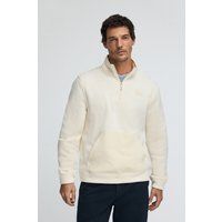 Fleece-Pullover mit halbem Reißverschluss und Tasche