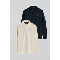 Klassisches Langarm Poloshirt