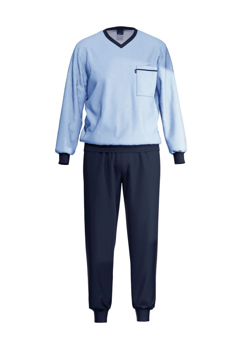 Herren Baumwoll Pyjama Set lang