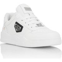 Weiße Leder Lo-Top-Sneakers