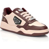 Weiße Leder Lo-Top-Sneakers