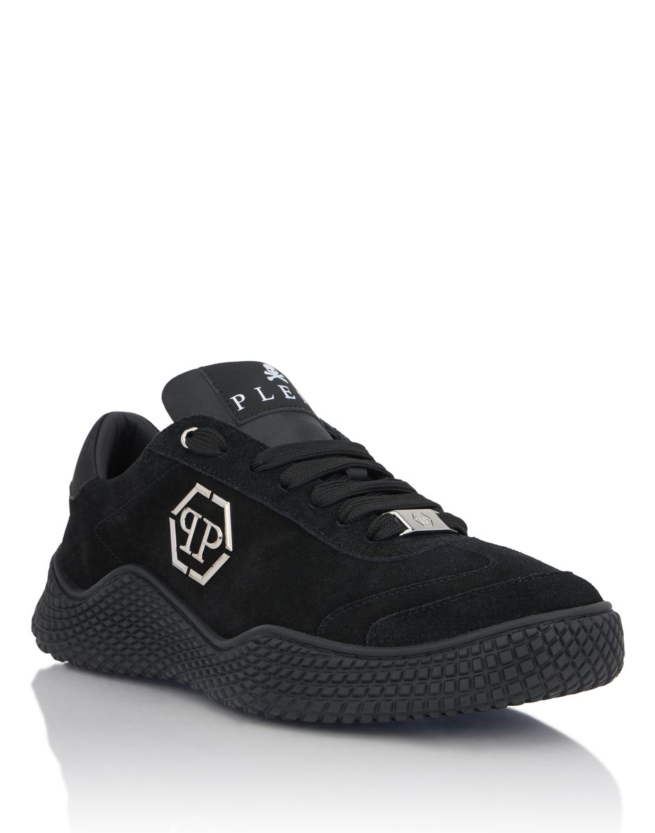 Wildleder-Runner mit Hexagon-Logo