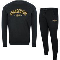 Aquascutum Schwarzes Sweatshirt und Jogginghosen Set