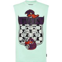 Ärmelloses Tanktop mit Grafikdruck aus Baumwolle