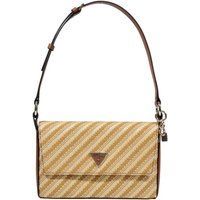 Gestreifte Schultertasche in Strohoptik