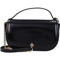 Schwarze Lederhandtasche