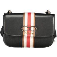 Gestreifte Klappe Ketten Crossbody Tasche