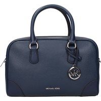 Blaue Lederhandtasche