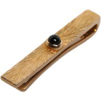 Goldfarbene Krawattennadel aus Messing mit Onyx