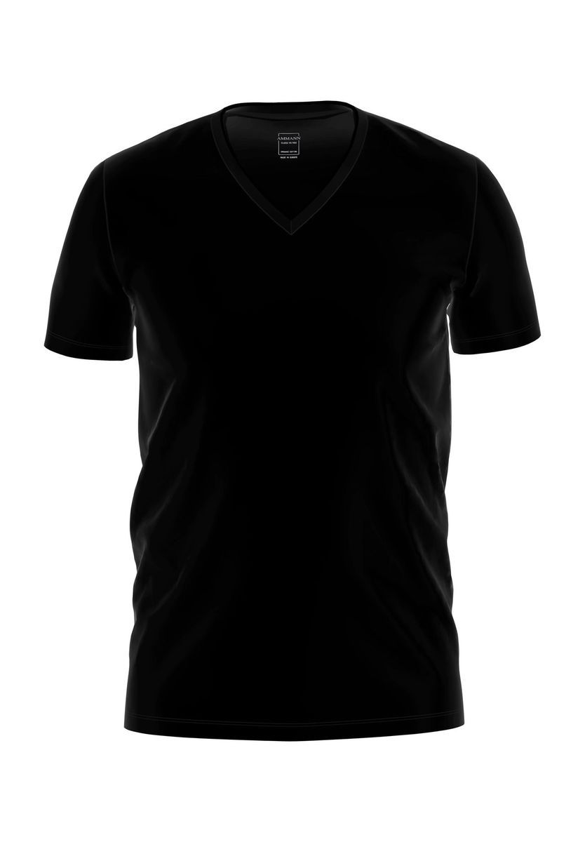 Klassisches schwarzes V-Ausschnitt T-Shirt