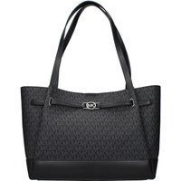 Schwarze Stoff Schultertasche